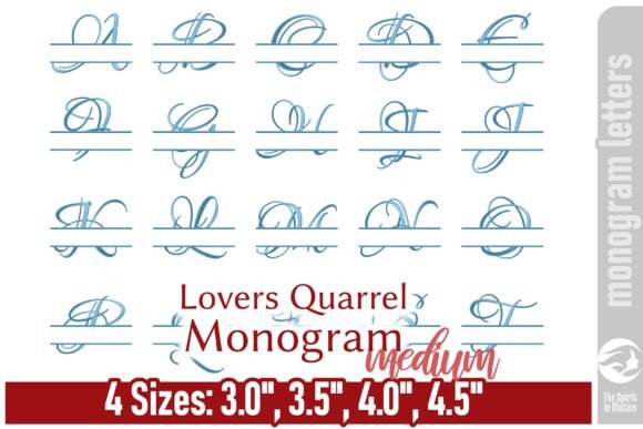 LQ Monogram Embroidery Font - Medium