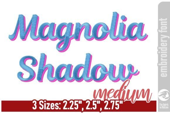 Magnolia Shadow Embroidery Font - Medium