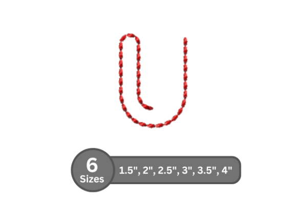 Soft Cord Alphabet -U for Holiday Embroidery