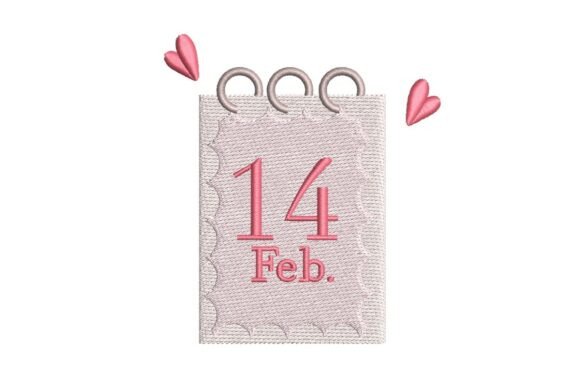 Valentine's Day Calendar Embroidery Design